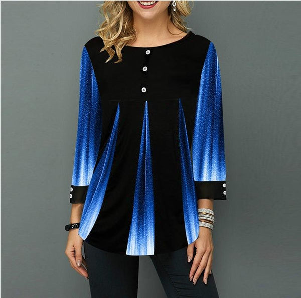 Shirt Women Spring Summer  Blouse 3/4 Sleeve Casual Printing  Female fashion shirt Tops Plus Size 5XL StreetShirt